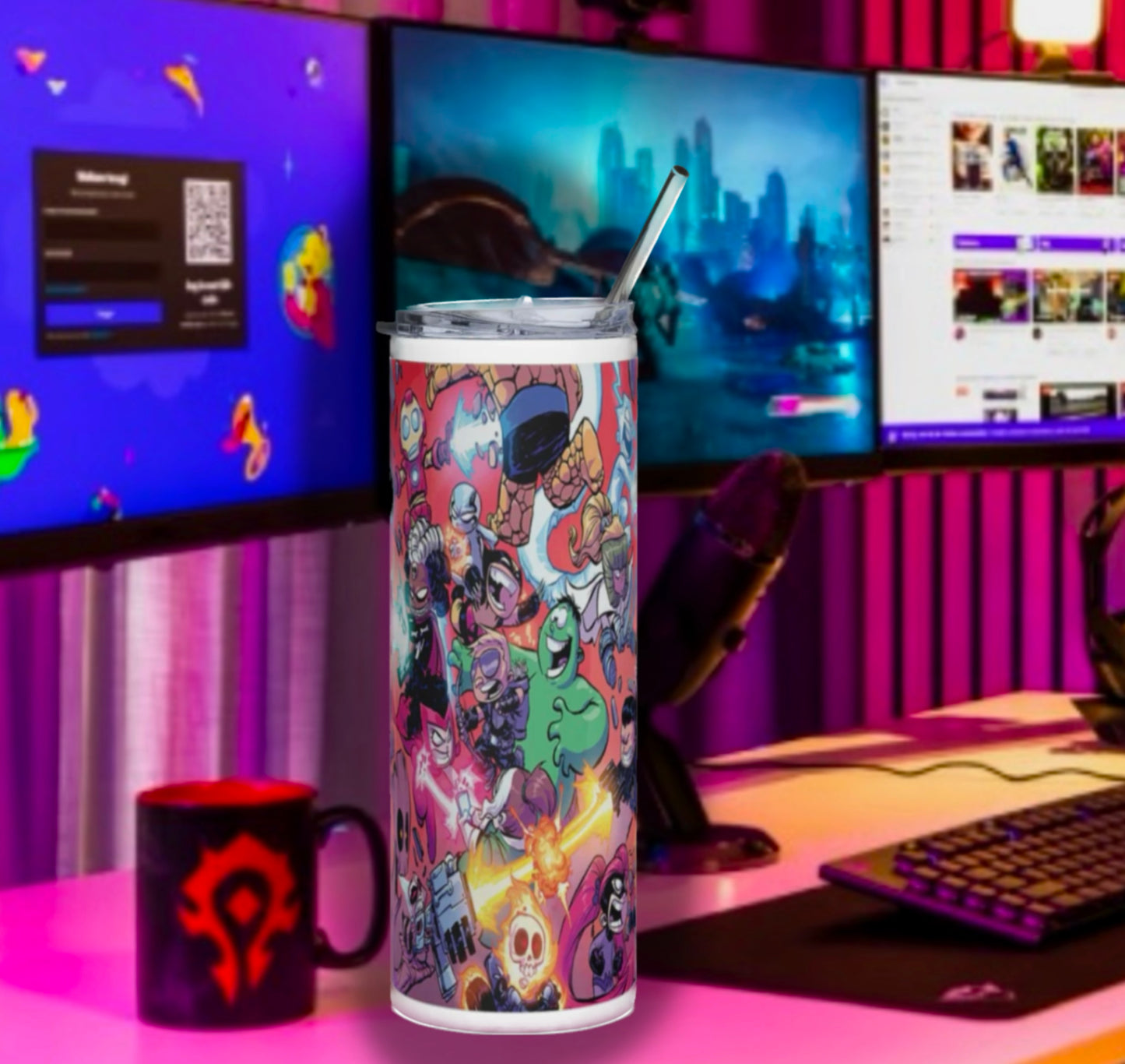 X-men v Avengers Stainless steel tumbler