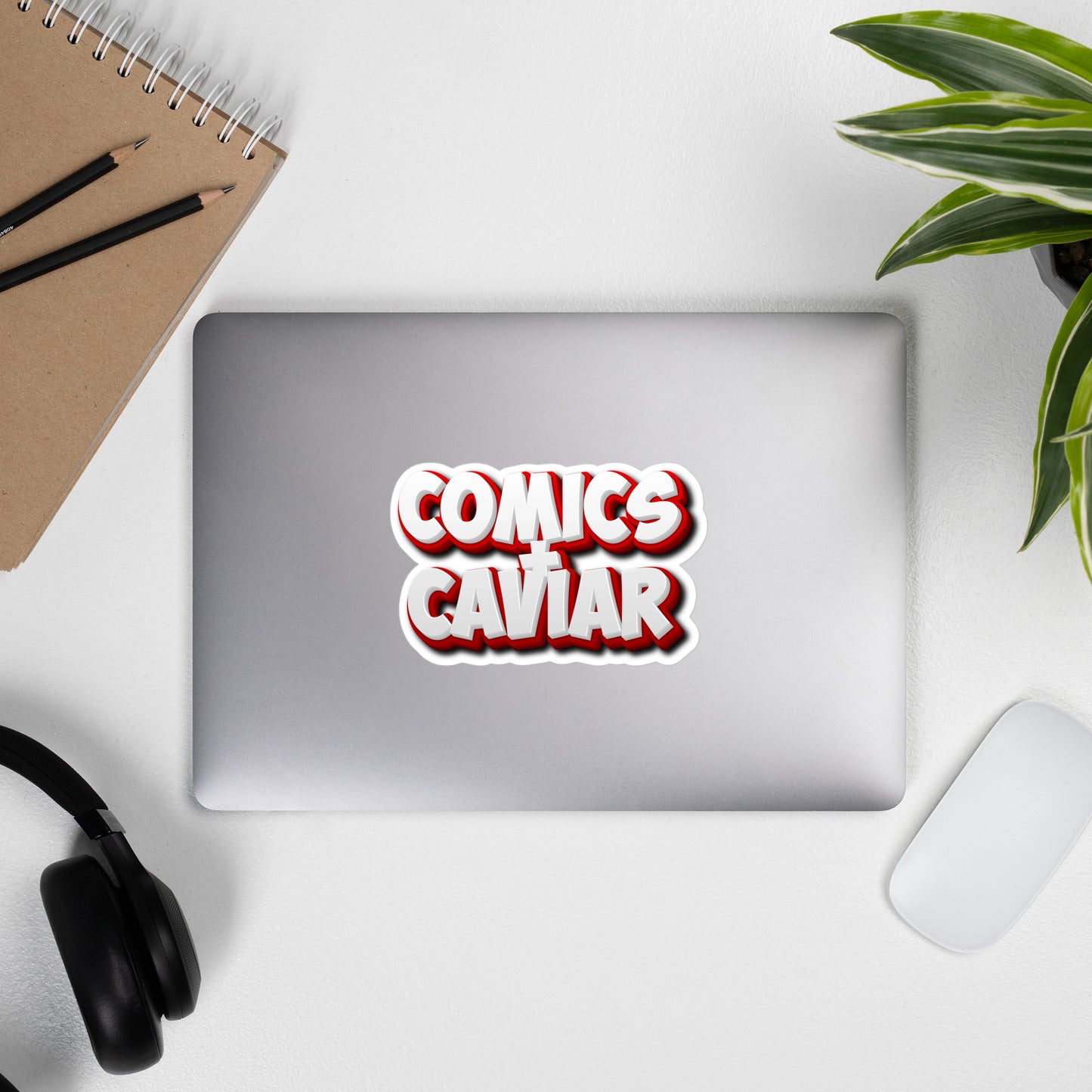 Comics + Caviar square stickers