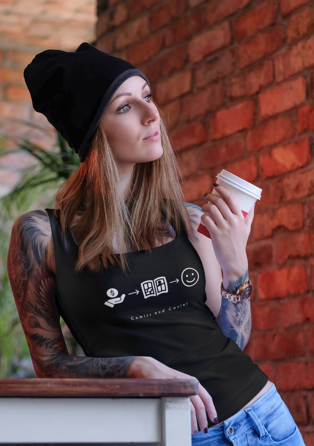 Women’s Money Comic Happy Tank