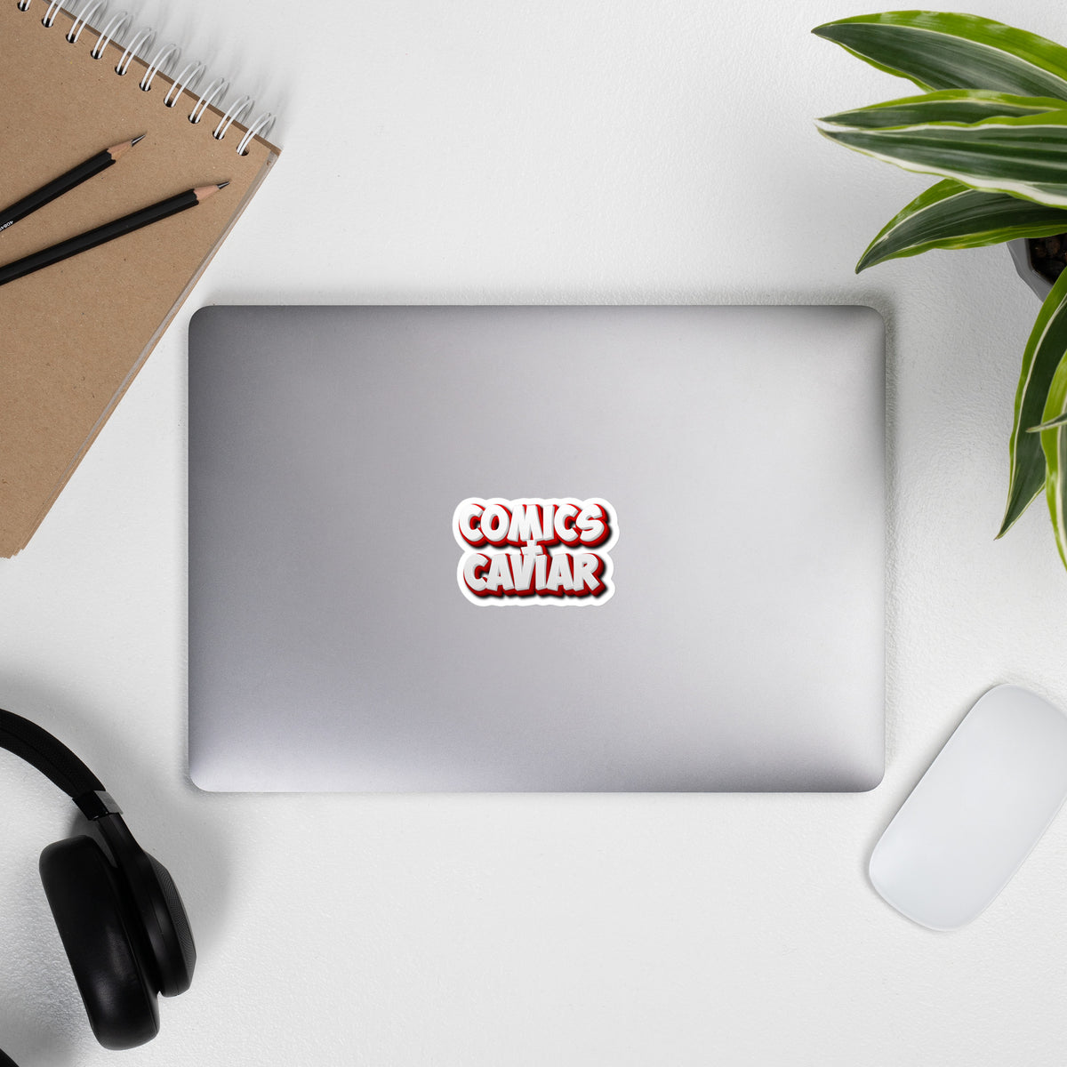 Comics + Caviar square stickers